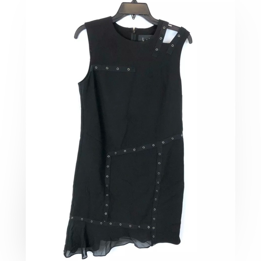 Nicole Miller Women’s Black Sleeveless Dress, Cut Out Shoulder, Size 4